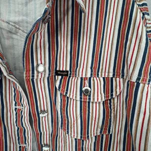 Wrangler Girlfriend Jacket Women's M Striped Denim Oversized Retro Cowboy thumbnail 2