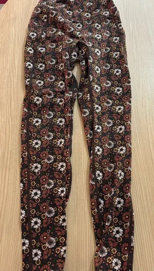 Buff Bunny Collection Floral Print Leggings XS Extra Small Brown Floral Print thumbnail 1