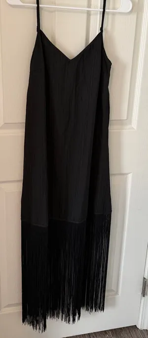 Amazon Fringe Dress Black thumbnail 1