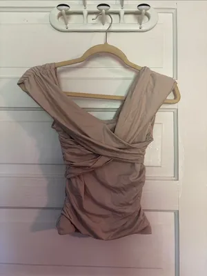 Abercrombie Sleeveless Cross-Front Beige Modal Shirt thumbnail 3