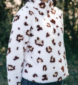 Mommy & Me Pink Leopard Sherpa ¼ Zip Pullover Size Large thumbnail 1