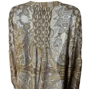 Lane Bryant Brown Paisley‎ Tinsel Sheer Tunic Bohemian Peasant Career 18/20 thumbnail 7