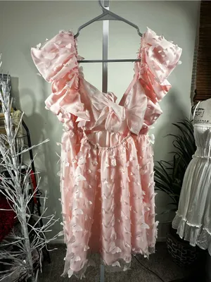 S389. Mabel x Petal & Pup Raelyn Pink Butterfly Appliqué Mini Dress Size Small thumbnail 11