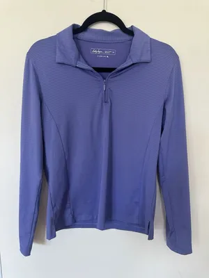 Lady Hagen Golf Long Sleeve Zip Polo Size M Purple thumbnail 1