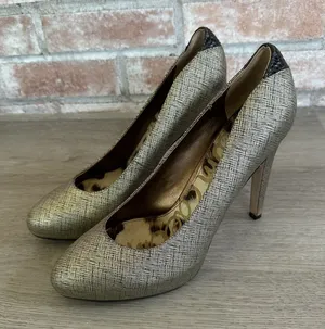 Sam Edelman Yasmine Pumps Heels Gold / Black Size 7.5 thumbnail 1