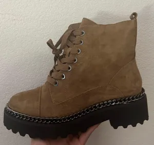Vince Camuto Brown Black Mindinta Combat Boots Lace Up Shoes thumbnail 8
