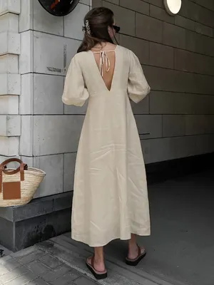 Commence Cotton & Linen Button-Front Knotted Long Dress size XS thumbnail 4