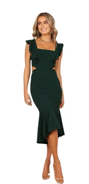 Petal & Pup - Yvonne Hi Low Backless Midi Dress Sz L thumbnail 1