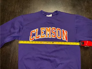 Vintage Champion Clemson Tigers Purple Sweatshirt Orange & White Logo thumbnail 4