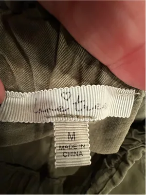 Love Tree Olive Green Tencel Cargo Pants Elastic Waist Button Fly Sz M High Rise thumbnail 5