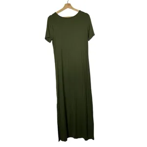Daily Ritual Hunter Green Crewneck Short Sleeve Maxi‎ Dress M thumbnail 3