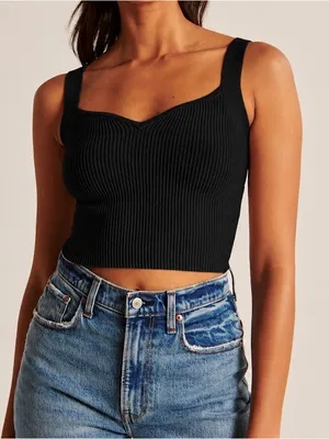 Abercrombie & Fitch Black Ottoman Sweetheart Tank thumbnail 1