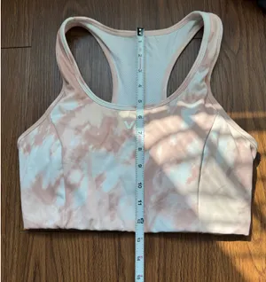 RVCA Sports Bra Womens Medium Pink Tie Dye Racerback Mesh Breathable thumbnail 5