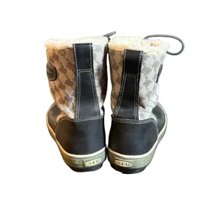 Keen Elsa Waterproof Boots Womens 8 Black Houndstooth Faux Fur Winter Snow thumbnail 3