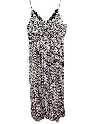 NWT In Bloom Floral Midi Slip Dress Lace Trim Button Front Cottagecore L thumbnail 4