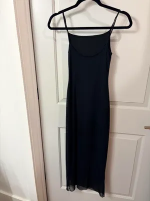 See you Monday Black Maxi Mesh Dress thumbnail 2