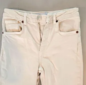 Zara High Rise Flare Beige Jeans thumbnail 4