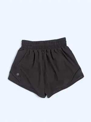 Lululemon Hotty Hot High Rise lined shorts 3.5” lace trim Black Athletic gym 0 thumbnail 4