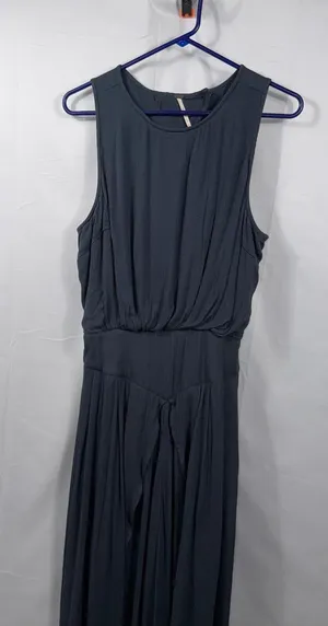 Free People Blue Sleeveless Open Back Jumpsuit Women’s Large thumbnail 1