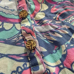 Lilly Pulitzer Elsa Silk Blouse Top Blue Pink Purple Multi Color Sz S Small thumbnail 2