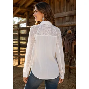 Anthropologie HOLDING HORSES White Lace Sleeve Buttondown‎ Shirt Top Lacey Small thumbnail 7