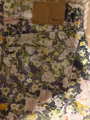 Madewell Floral Print Straight-Leg Pants in Gray, Pink, Yellow, Green thumbnail 5