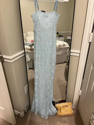 Pepper mayo Blue Embroidered Maxi Dress thumbnail 3
