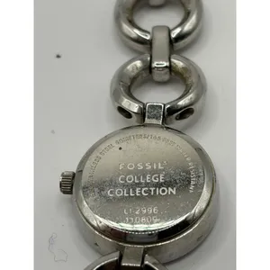 Fossil College Collection Texas A‎ & M Logo Maroon Face Silver Chain Watch thumbnail 4