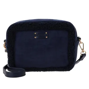 New BEARPAW Women's Faux Suede Shearling Trim Crossbody‎ Camera Handbag thumbnail 6