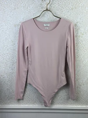 Aritzia Contour Light Pink Scoop-neck Long Sleeve Bodysuit - Size - Medium thumbnail 6