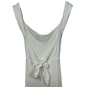 NWT Babyboo Malina Ivory Cowl Neck Ruched Low Tie Back Midi Dress Womens Size S thumbnail 11