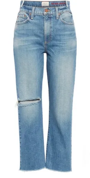 Alice + Olivia Amazing Double Waist Straight Leg Jeans in Watch Me- Size 25 thumbnail 1