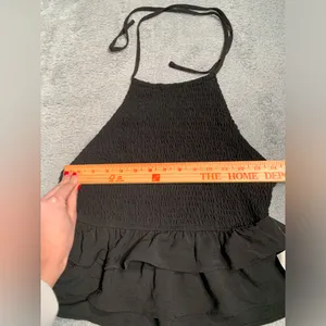NWT Mod on trend smocked Black Halter Top medium thumbnail 4