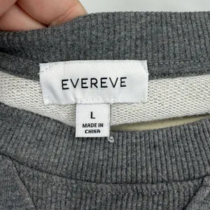 Evereve Womens Gray Raw Edge Exposed Seam Pocket Sweatshirt Size Large L‎ thumbnail 4