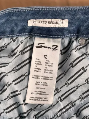 Seven7 Women’s Size 12 Blue Denim Cuffed Hem Relaxed Bermuda Shorts Americana thumbnail 7