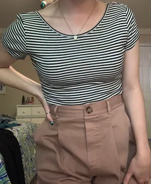 Brandy Melville Striped Crop Top thumbnail 1
