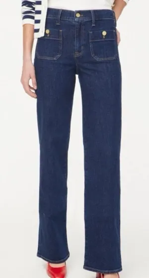 J. Crew dark wash Slim wide-leg sailor jean in all-day stretch 27”​ thumbnail 1