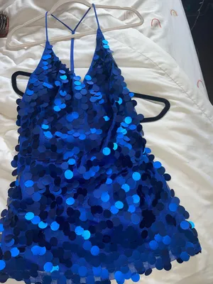 Blue Sequin Mini Dress thumbnail 2