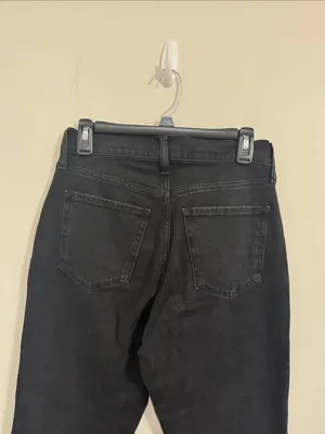 Old Navy High-Rise OG Straight Leg Black Rigid Jeans Secret-Smooth Pockets sz 4 thumbnail 4
