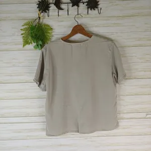 Focus Casual Life Taupe Boxy Lagenlook Minimalist Tee thumbnail 4