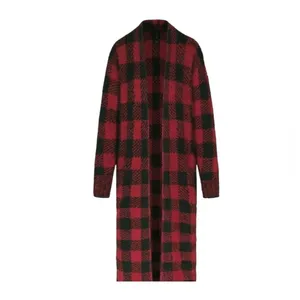 NWT SKIMS Knit Unisex Belted Robe Brick Buffalo Plaid Red Black Size S/M thumbnail 5