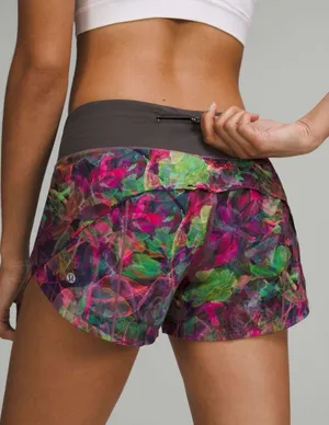 Lululemon Speed Up Mid-Rise shorts neon floral 0 thumbnail 1