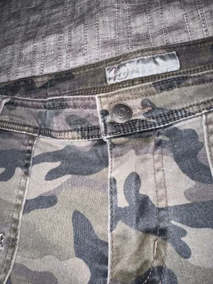 Duplex Y2k / 90s Style Olive Camouflage Bootcut Flare Jeans. Size 8 Petite thumbnail 3