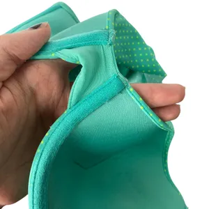 aerie Nina Polka Dot Ruffle Halter Padded Bikini Top 36D Green Retro Swimwear thumbnail 8