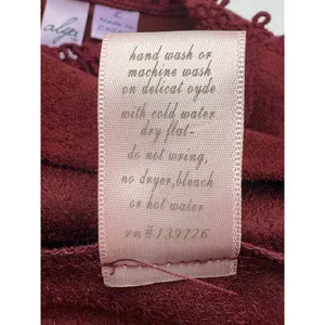 Alya Burgundy Faux‎ Suede Crochet Peplum Top Size Large Wine Red Whimsigoth thumbnail 8