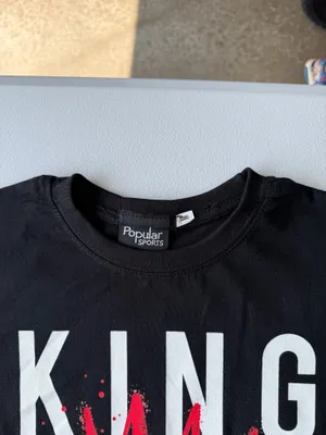 Popular Sports Youth Boys Black KING Graphic T-Shirt – Size M (8–10) thumbnail 3