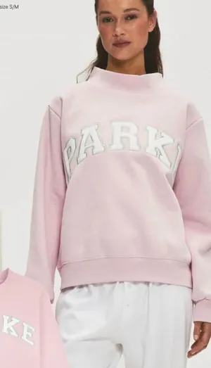 NEW Parke Fleece Varsity Mock neck Sprinkle Sweatshirt Nostalgia Drop Size L/XL thumbnail 1