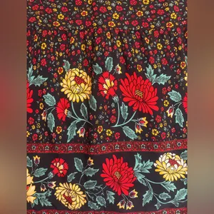 Amazon Bohemian V-Neck Printed Gathered Waist Midi Dress thumbnail 10