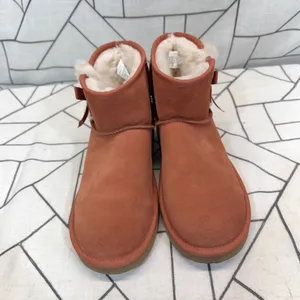 Koolaburra by UGG Victoria Mini Boot Size 9 Burnt Henna Suede Bow 1114731‎ thumbnail 3