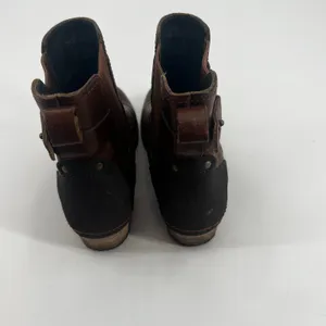 Merrell Womens Shiloh Pull Boot Size 8 Block Heel Chelsea Brown oak Leather Moto thumbnail 5